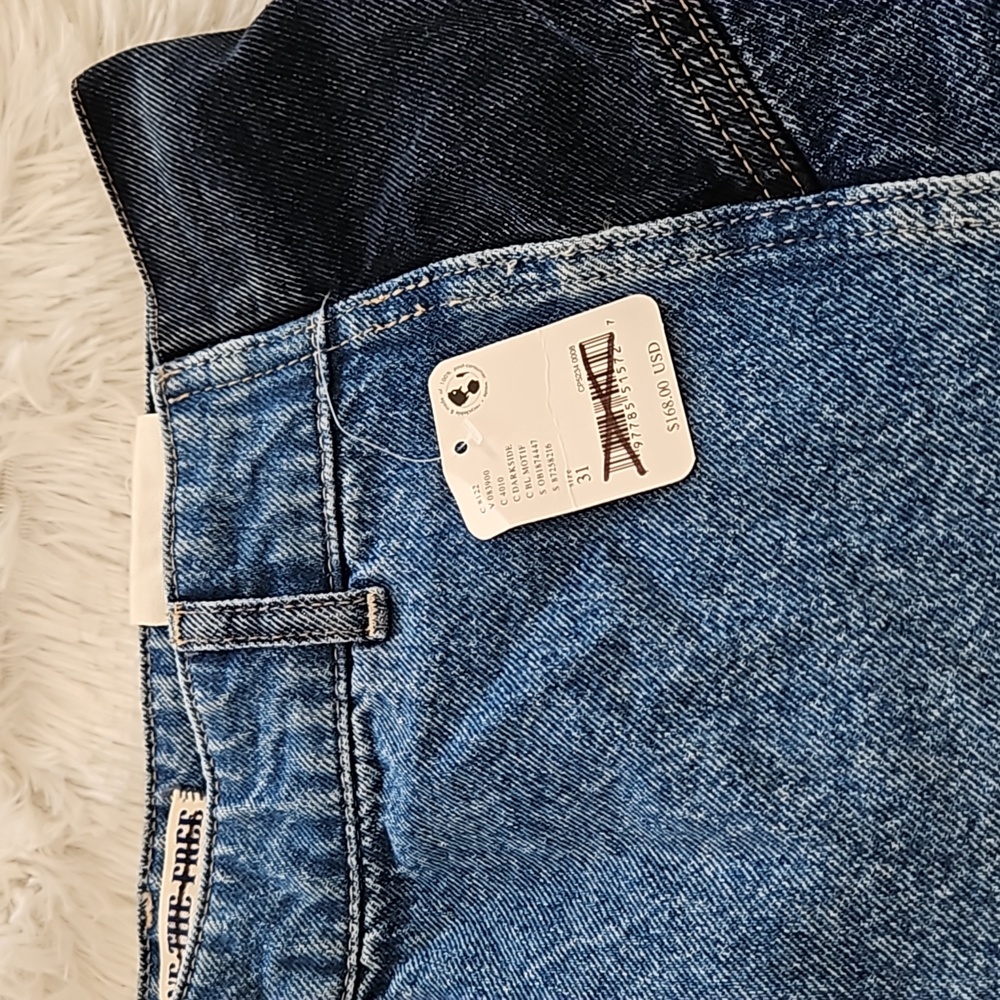 Free People We The Free Moonlit Moto Slim Bootcut Jeans Darkside NWT - Picture 7 of 14